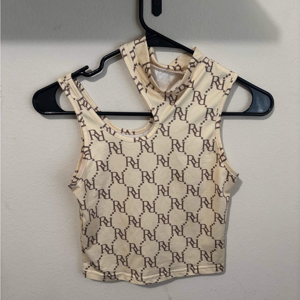 Monogram Cream Tank Top